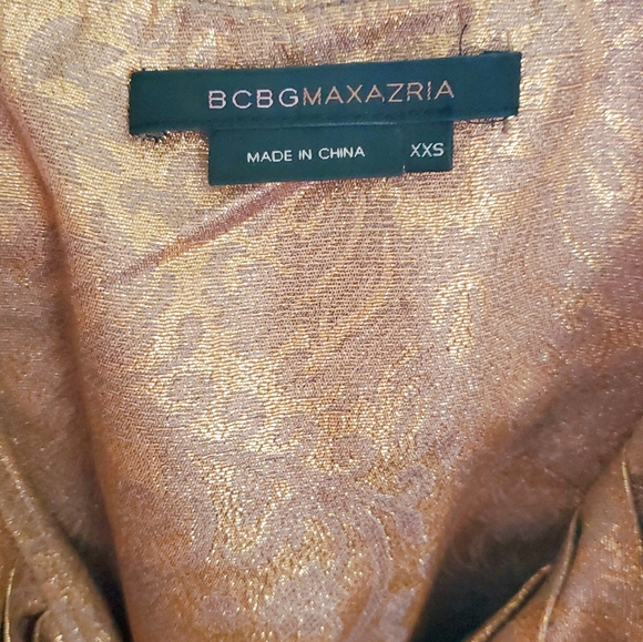 BCBG max Azria, SizeXXS Metallic Gold Sleeveless Top - Picture 5 of 5